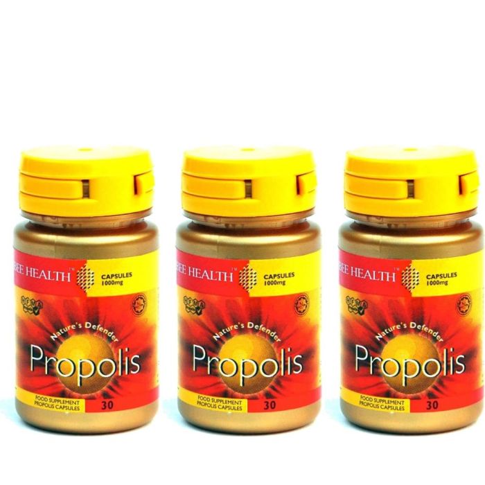 Bee Health Propolis Food Supplement 30 Capsules - Pack of 3