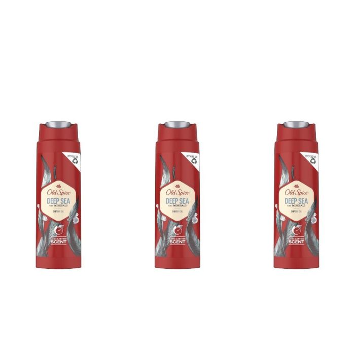 Old Spice Deep Sea 3-In-1 Shower Gel 250ml - Pack of 3