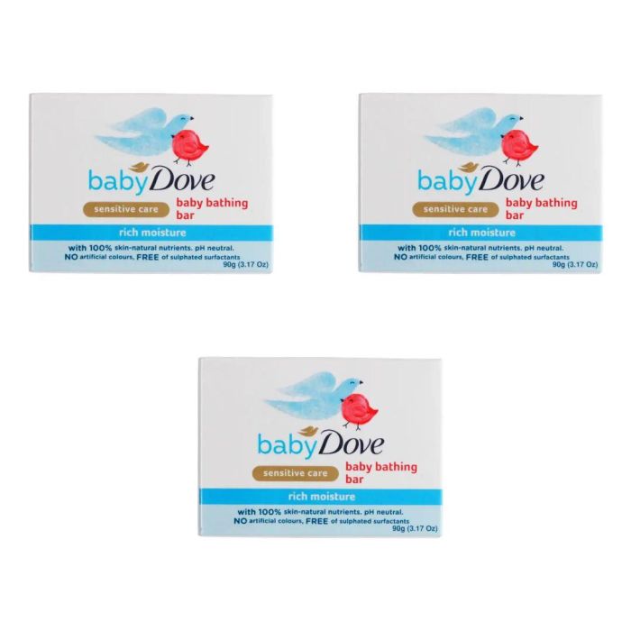 Baby Dove Rich Moisture Bathing Bar 90 G - Pack of 3