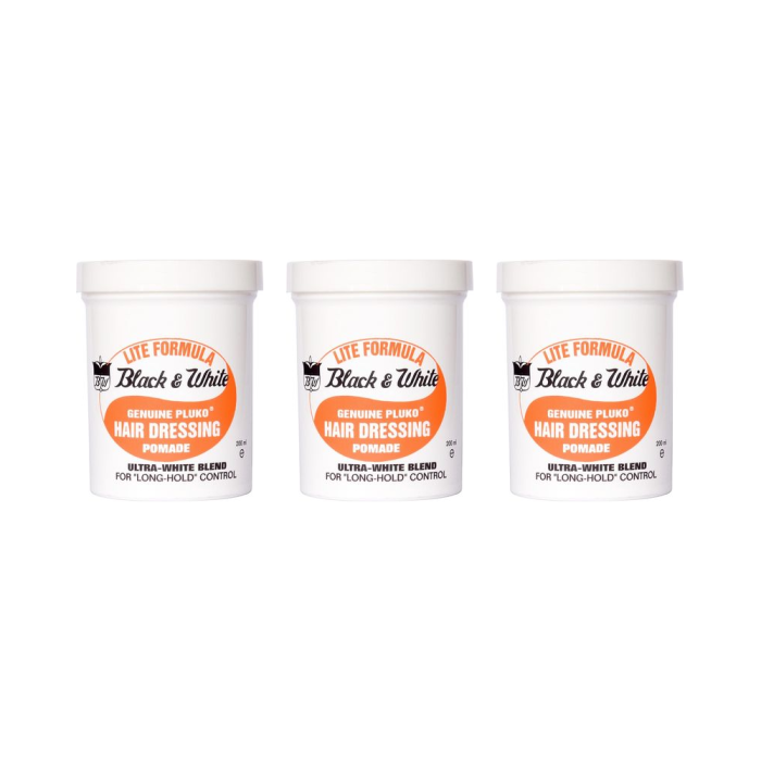 Black and White Lite Pomade Lite Formula 200ml - Pack of 3