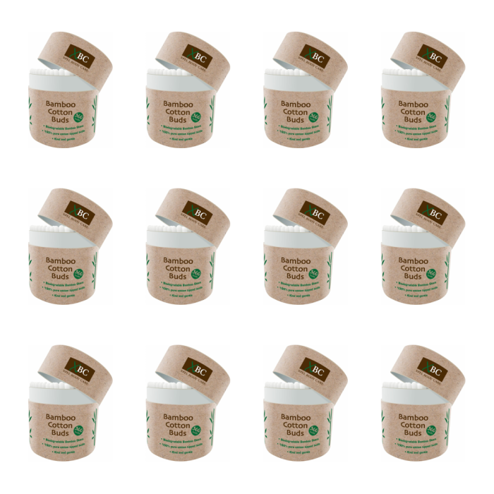 XBC Eco Friendly Bamboo Cotton Buds 300 Counts - Pack of 12