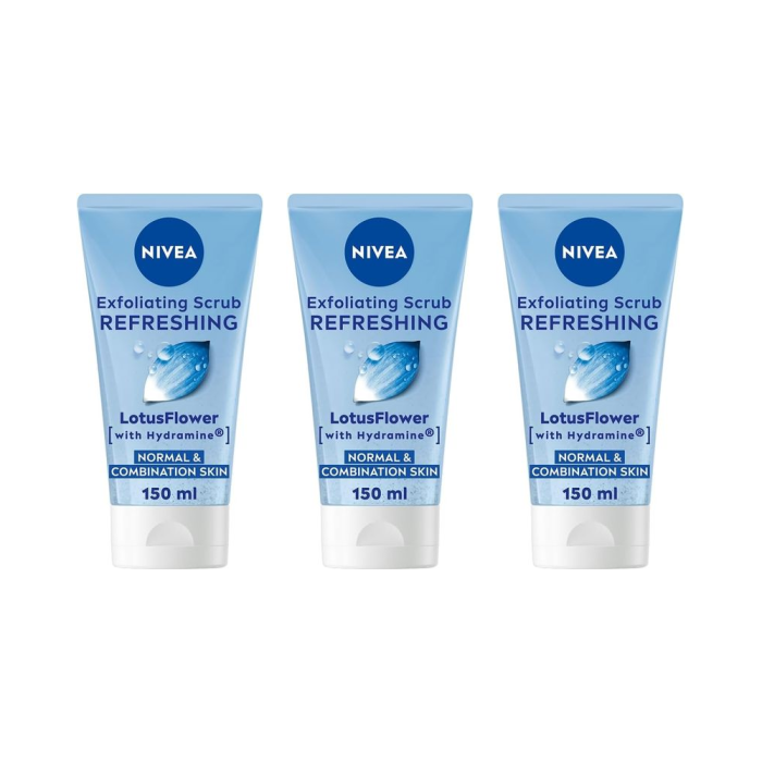 Nivea Refreshing Exfoliating Face Scrub 150ml - Pack of 3