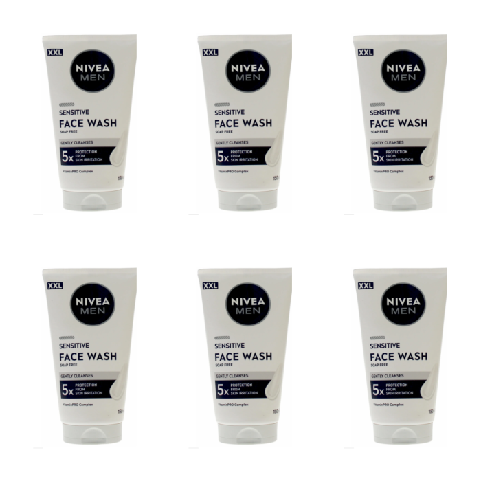 Nivea Men Vitamin Pro Complex Sensitive Face Wash 150ml - Pack of 6