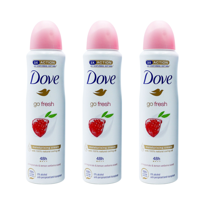 Dove Pomegranate Antiperspirant Deodorant Spray 150ml - Pack of 3