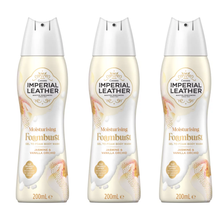 Imperial Leather Jasmine & Vanilla Foamburst Shower Gel Body Wash 200ml - Pack of 3