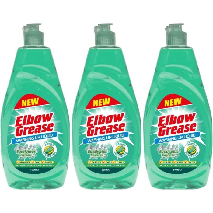 Elbow Grease Eucalyptus Washing Up Liquid 600ml - Pack of 3