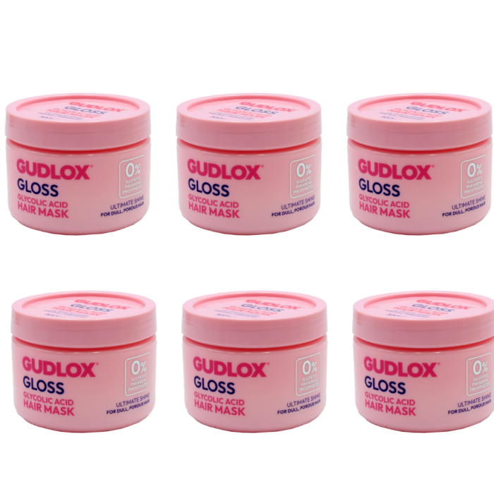 Gudlox Gloss Glycolic Acid Sulphate Free Hair Mask 300ml - Pack of 6