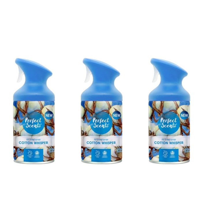 Perfect Scents Cotton Whisper Trigger Spray Air Freshener, 250ml - Pack of 3