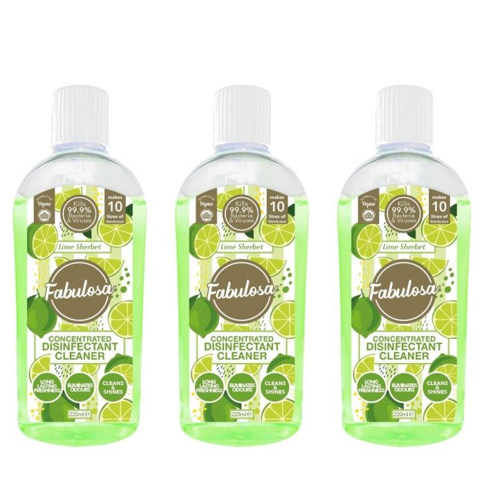 Fabulosa Concentrated Disinfectant Lime Sherbet 220ml - Pack of 3