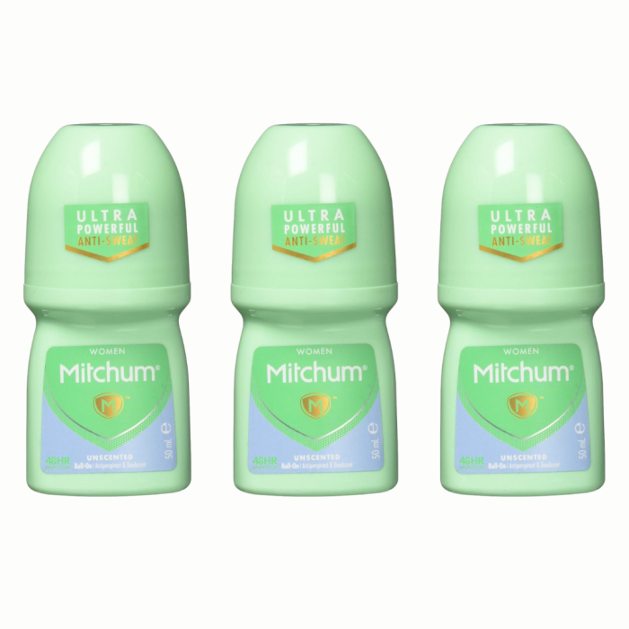 Mitchum Women Unperfumed Roll-On Antiperspirant 50ml - Pack of 3