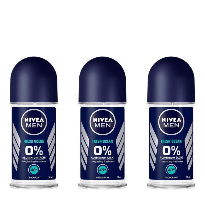 Nivea Men Fresh Ocean Deodorant Roll-On 50ml - Pack of 3