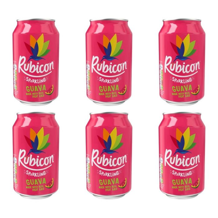 Rubicon Guava Sparkling Fruit Drink 330ml Can - Pack of 6