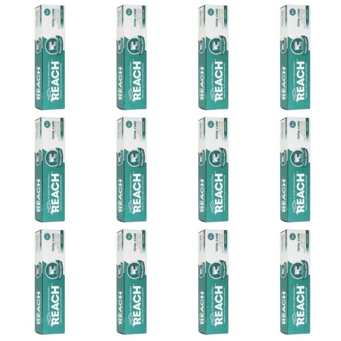 Reach Total Care Toothpaste Fresh Mint Fights Cavities & Plaque 150g x 12