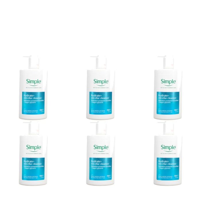 Simple Hydrate+ Micellar Cleanser 240ml - Pack of 6