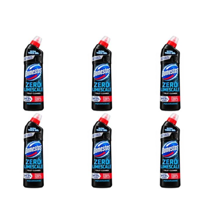 Domestos Zero Limescale Aquamarine Toilet Cleaner 750ml - Pack of 6