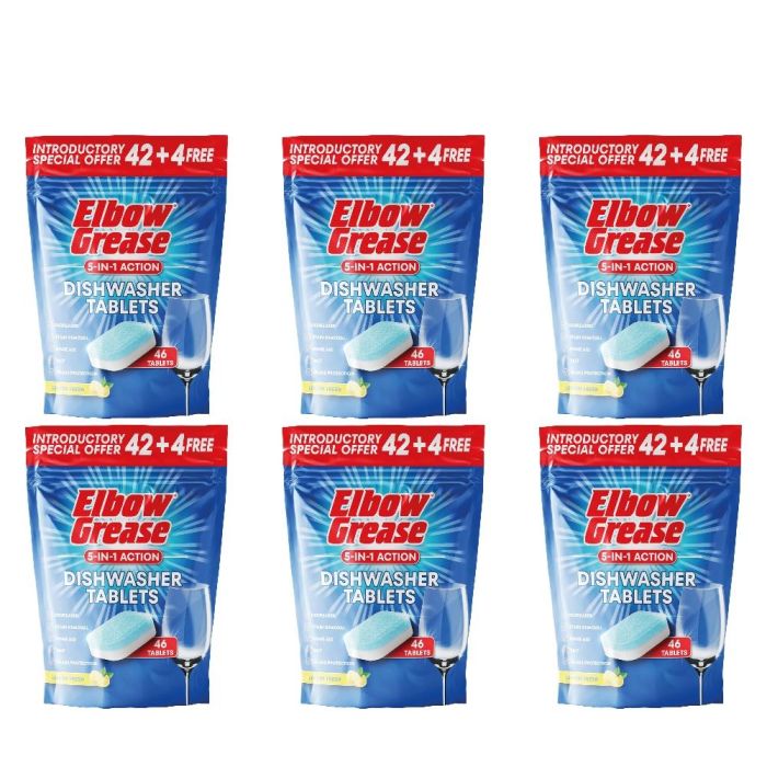 Elbow Grease Dishwasher 46 Tablets - Pack of 6