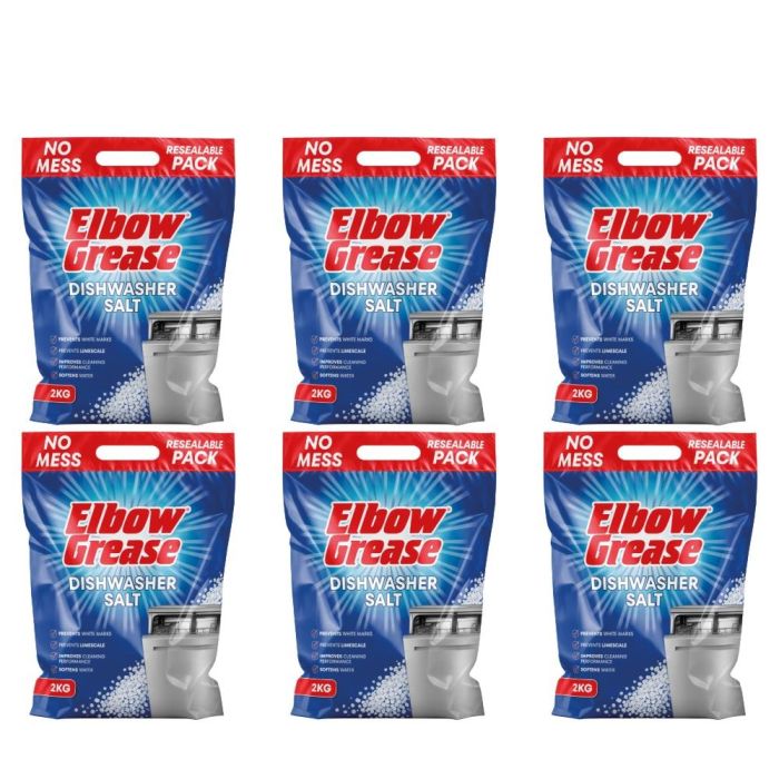 Elbow Grease Dishwasher Salt 2kg - Pack of 6