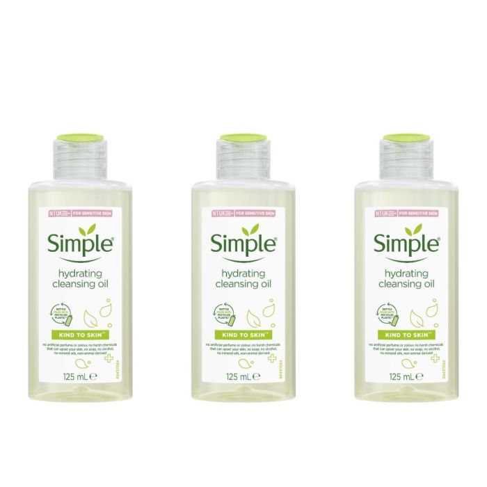 Simple Kind To Skin Hydrating Cleansing Oil 125ml - Pack of 3