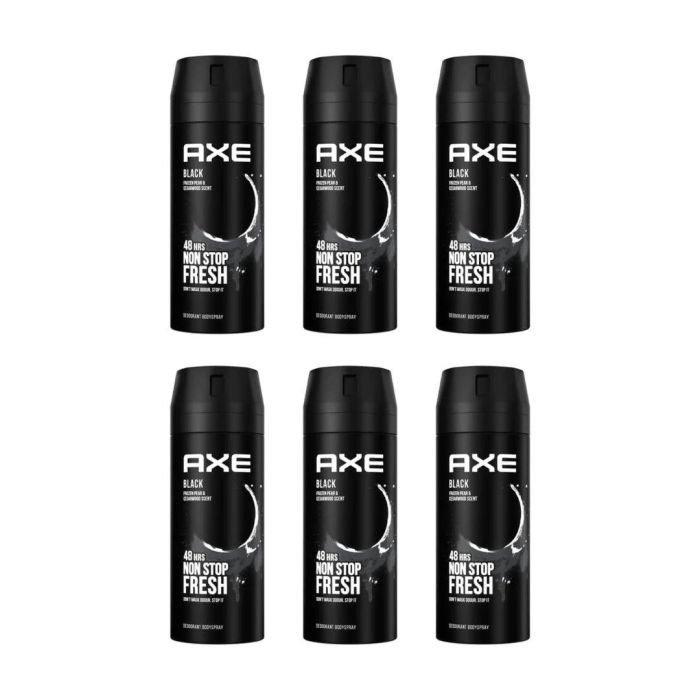 Axe Men Deodorant Black 48H Protection 150 ML - Pack of 6