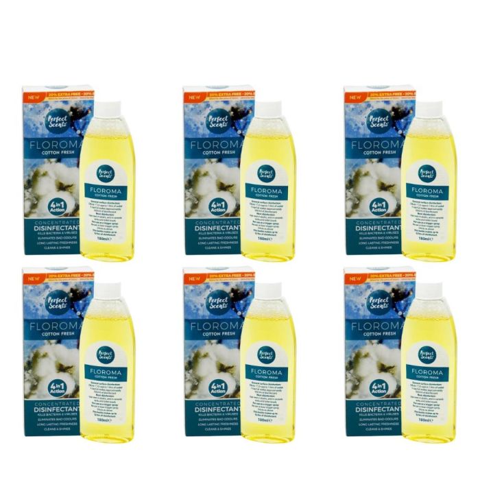 Perfect Scents Floroma Cotton Fresh Concentrated Disinfectant 180ml - Pack of 6