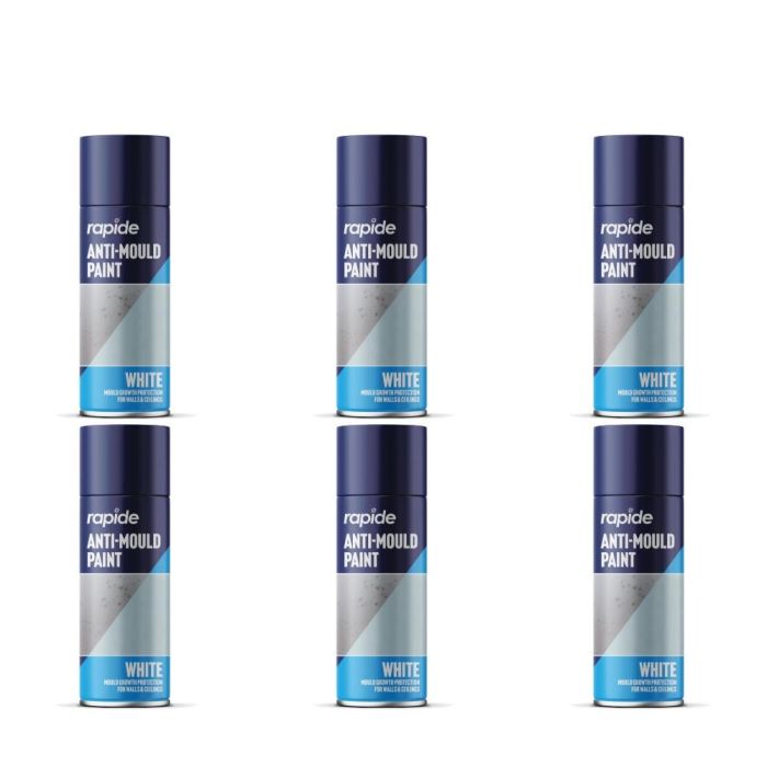 Rapide Anti Mould White Spray Paint 400ml - Pack of 6