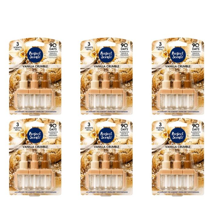 Perfect Scents Vanilla Crumble Air Freshener 3 Scents Refill 20ml Per Pack - Pack of 6