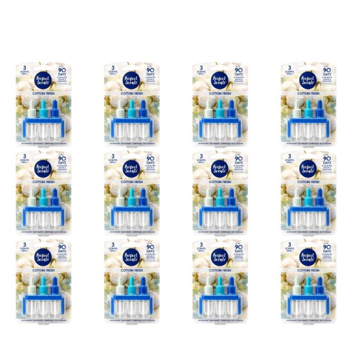Perfect Scents Cotton Fresh Air Freshener 3 Refill 20ml Per Pack - Pack of 12