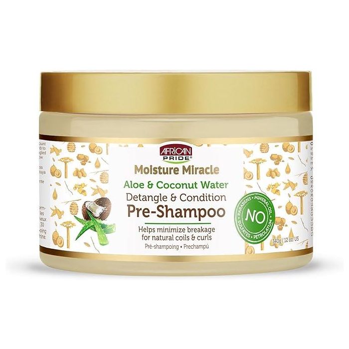 African Pride Aloe & Coconut Water Detangle & Condition Pre-Shampoo 12 oz