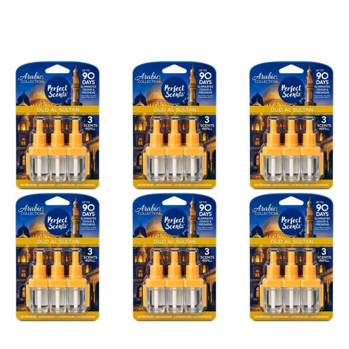 Perfect Scents Oud Al Sultan Air Freshener 3 Refill 20ml Per Pack - Pack of 6