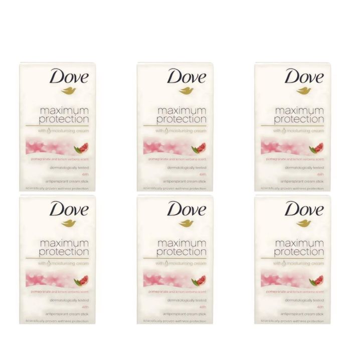 Dove Maximum Protection Anti-Perspirant Cream Stick 45ml - Pack of 6