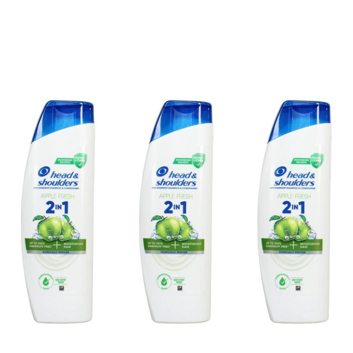 Head & Shoulders Apple Fresh 2 in 1 Shampoo 330ml - Pack of 3