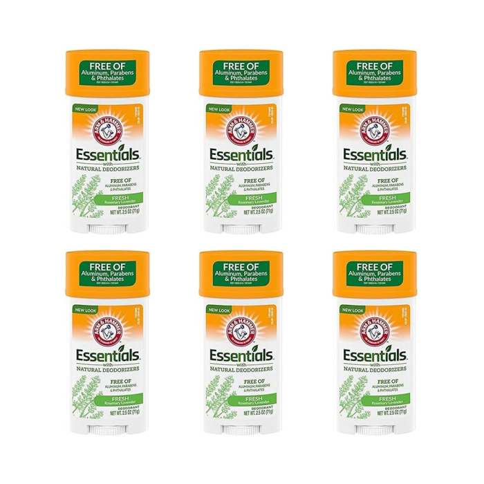 Arm & Hammer Essentials Deodorant with Natural Deodorisers 2.5 oz - Pack of 6