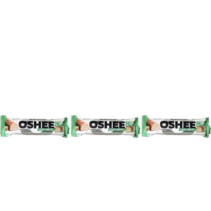Oshee Hazelnut Crispy Protein Wafer Bar 37g - Pack of 3