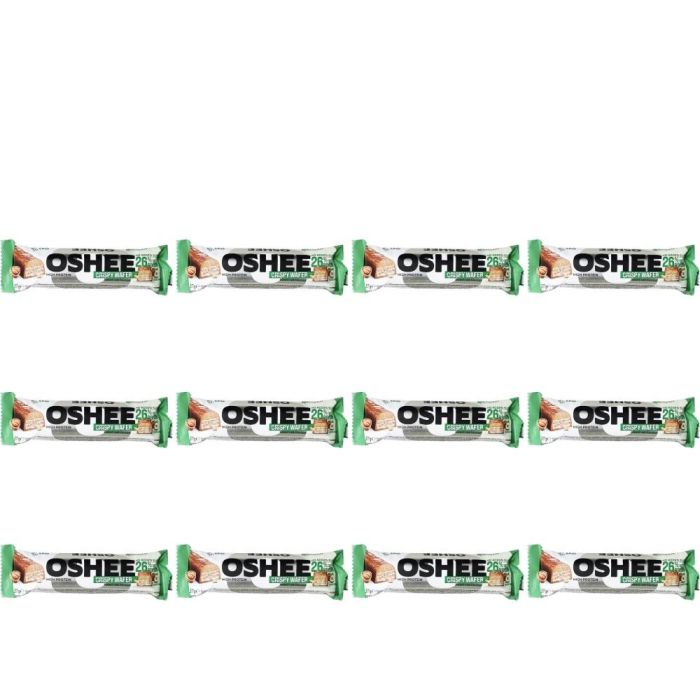 Oshee Hazelnut Crispy Protein Wafer Bar 37g - Pack of 12