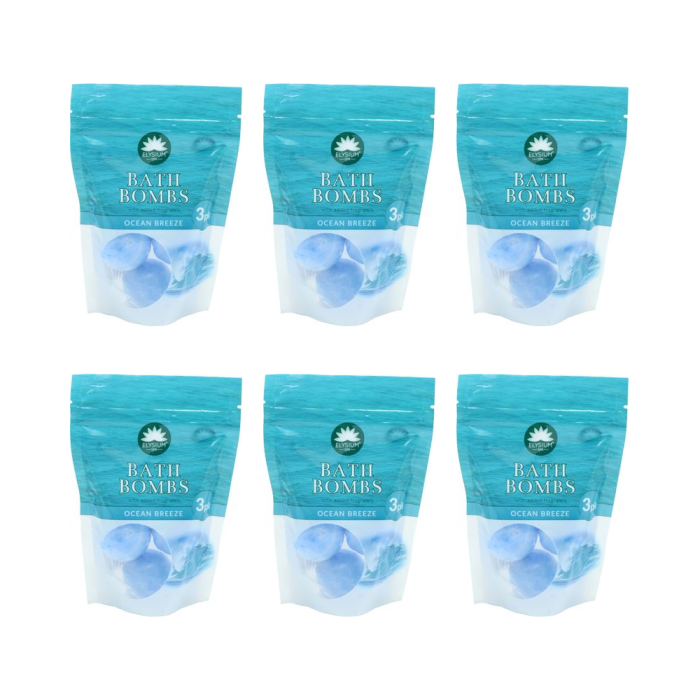 Elysium Spa Cocean Breeze Triple Bath Bomb 50G - Pack of 6