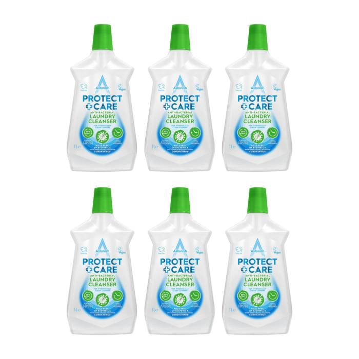 Astonish Protect & Care Anti-Bacterial Laundry Cleanser Liquid 1L - Pack of 6