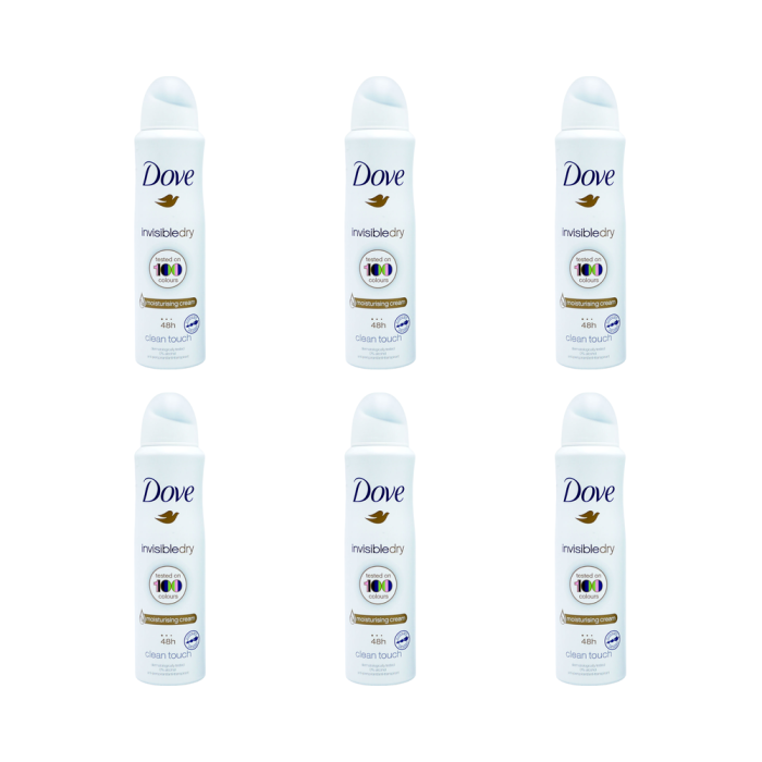 Dove Invisible Dry Antiperspirant Deodorant Spray 150ml - Pack of 6