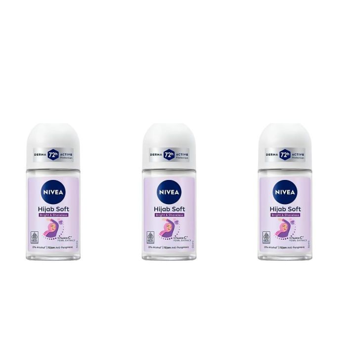 Nivea Hijab Soft Antiperspirant Roll-On 50ml - Pack of 3