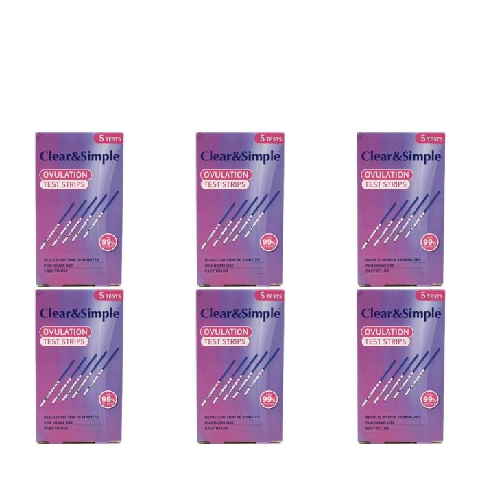 Clear & Simple Ovulation Test Strips 5 Counts - Pack of 6