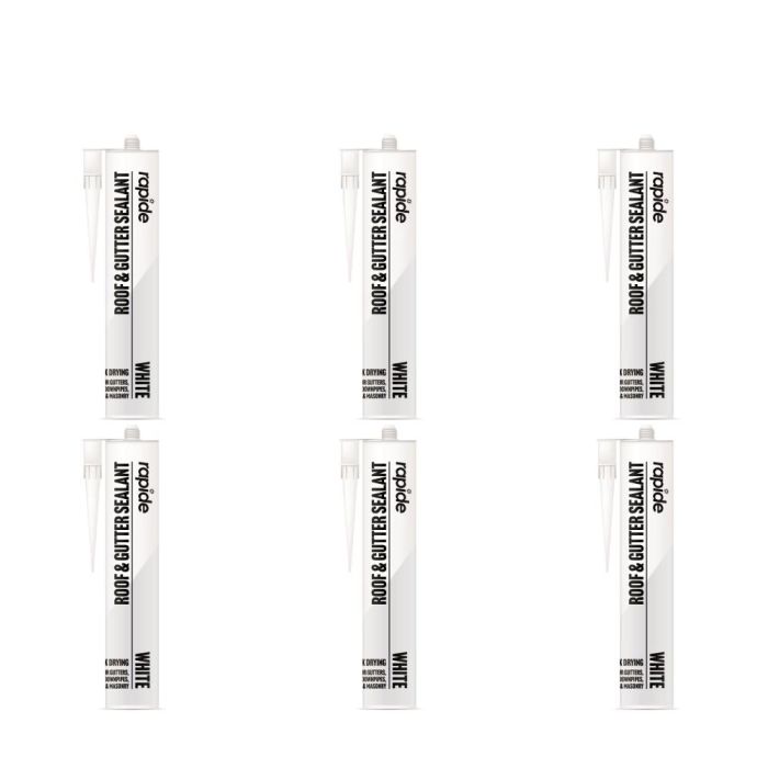 Rapide Roof & Gutter Sealant White 260ml - Pack of 6