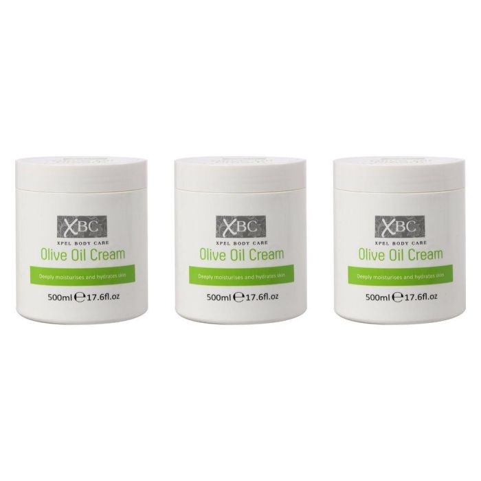 XBC Olive Oil Cream Deep Moisturizing & Hydration Large Tub 500ml x 3