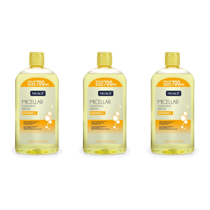 Nuage Micellar Cleansing Water Vitamin C For All Skin Types 700ML - Pack of 3
