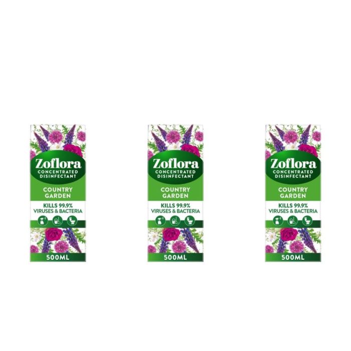 Zoflora Country Garden Disinfectant 500ml - Pack of 3