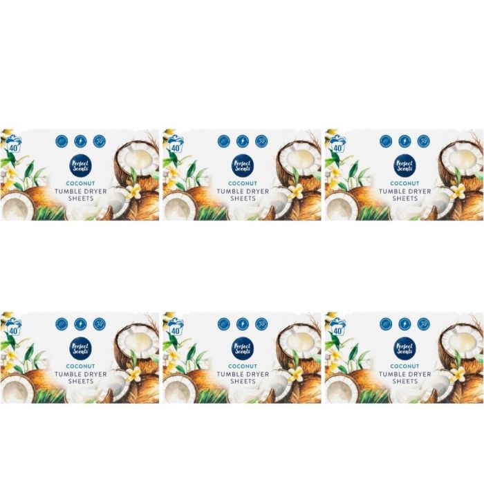 Perfect Scents Coconut Tumble Dryer Sheets 40Sheets - Pack of 6