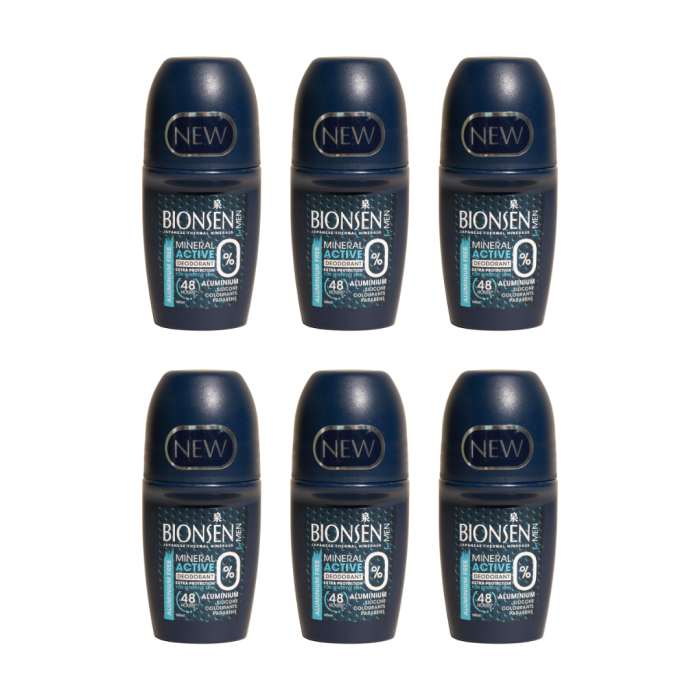 Bionsen Mineral Active Deodorant Extra Protection for Men 50ml - Pack of 6