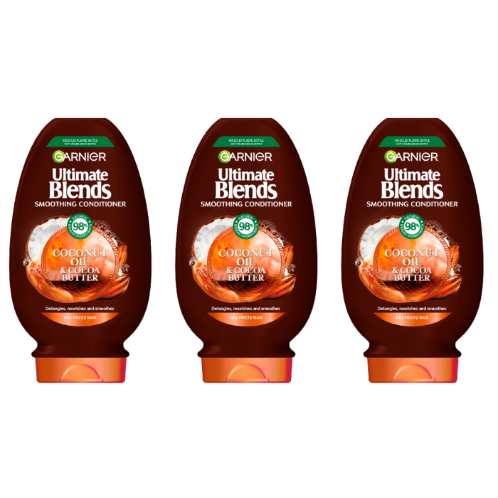 Garnier Ultimate Blends Coconut Oil & Cocoa Butter Conditioner 400ml - Pack of 3