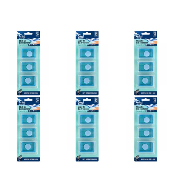 Perfect Scents Ocean Breeze Stick On Bin Freshener 3 Pcs - Pack of 6