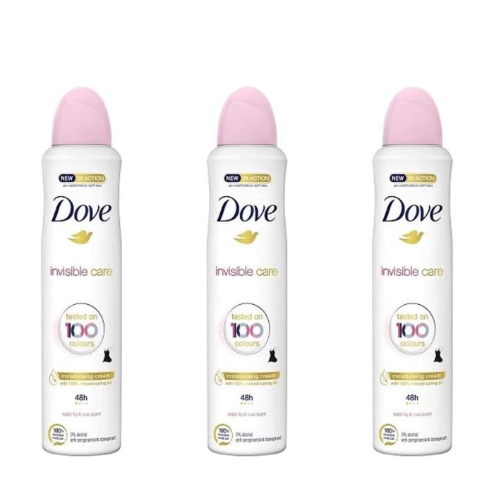 Dove Invisible Care Antiperspirant Deodorant Spray 250ml - Pack of 3