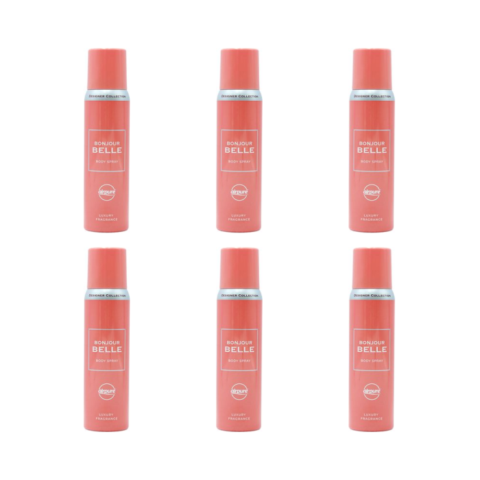 Airpure Designer Collection Ladies Bonjour Body Spray 100ml - Pack of 6