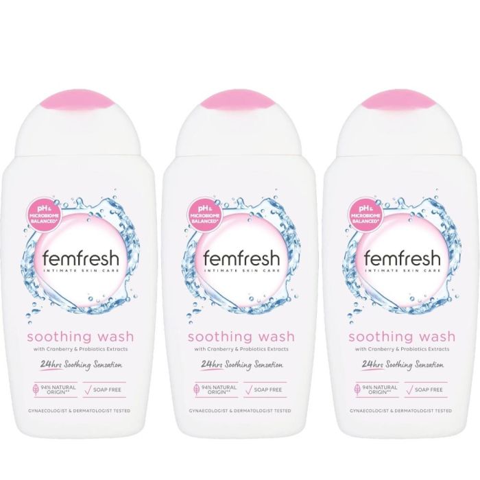 Femfresh  Intimate Skin Care Soothing Wash 250ml - Pack of 3
